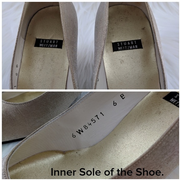 VTG Stuart Weitzman | Leah Gold Fabric Upper Pump - Picture 6 of 8